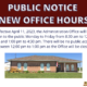 Public Notice – New Office Hours