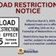 Load Restriction Notice